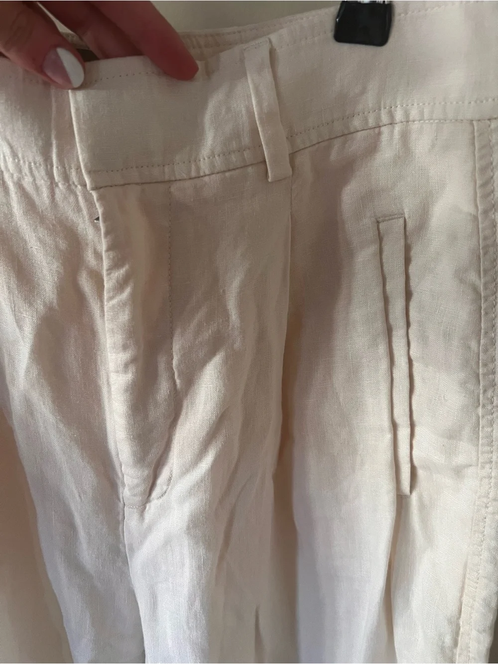 Everlane Wide-Leg Linen Trouser in Light Cream